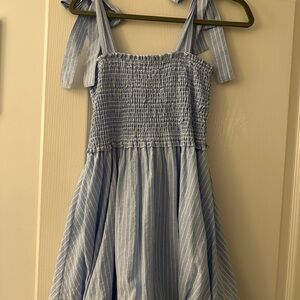 Entro Blue and White Sleeveless Sundress